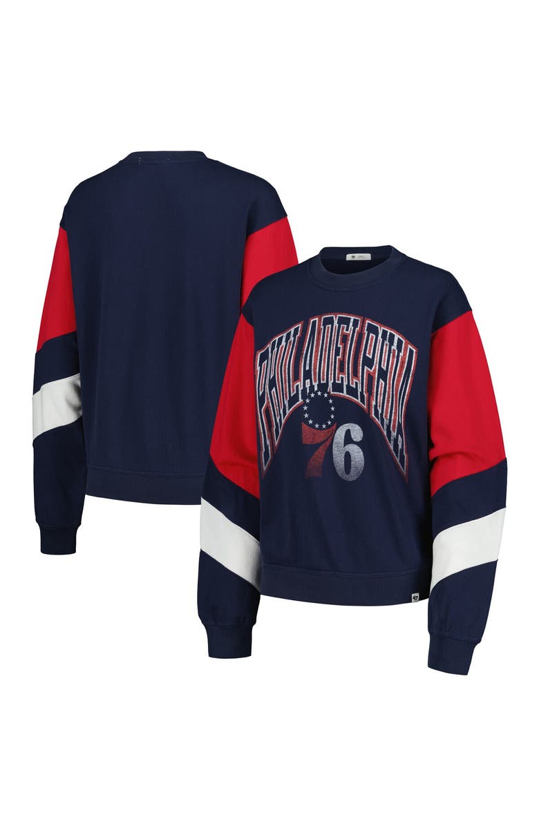 '47 Women's '47 Navy Philadelphia 76ers 2023/24 City Edition Nova Crew Sweatshirt, Alternate, color, 
