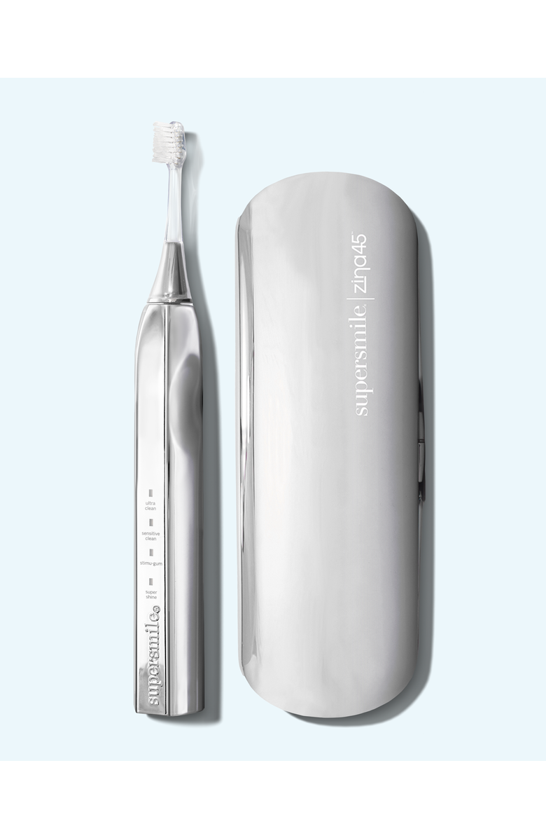 Supersmile Zina45 Sonic Pulse Toothbrush With Case, Alternate, color, Chromse Silver