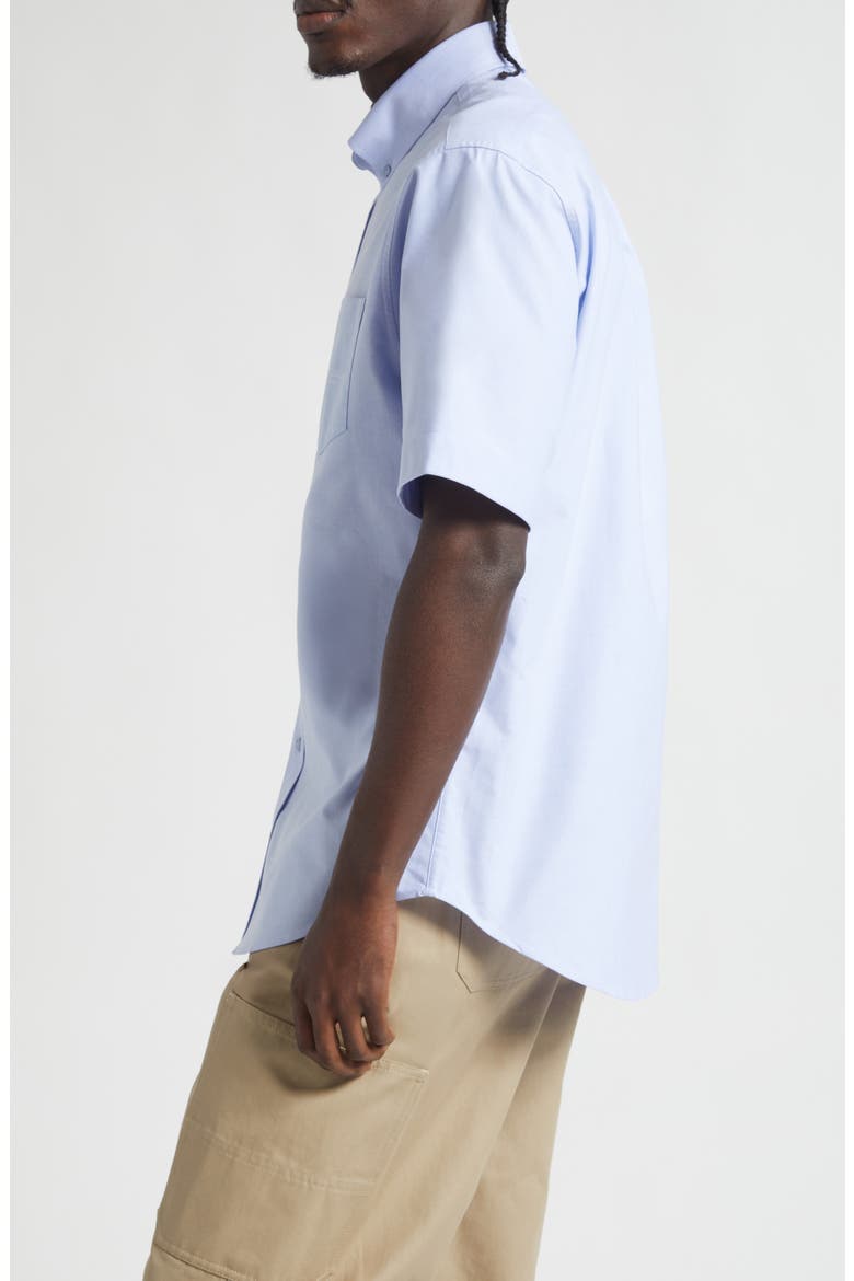 Short Sleeve Cotton Oxford Button-Down Shirt, Alternate, color, BABY BLUE