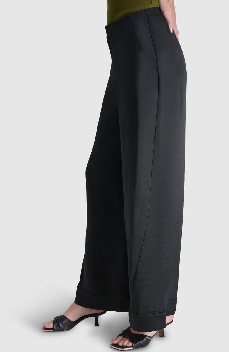 DKNY Wide Leg Pants, Alternate, color, Black