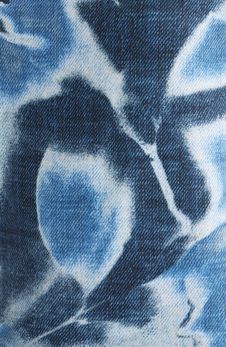 Anne Klein Print Ruched Elbow Sleeve Top, Alternate, color, Distant Mountain Multi