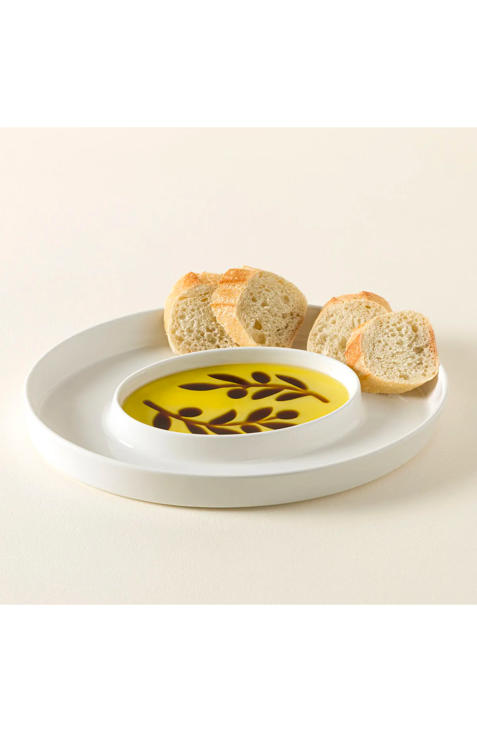 Uncommon Goods Olive Oil & Vinegar Dipping Tray - White