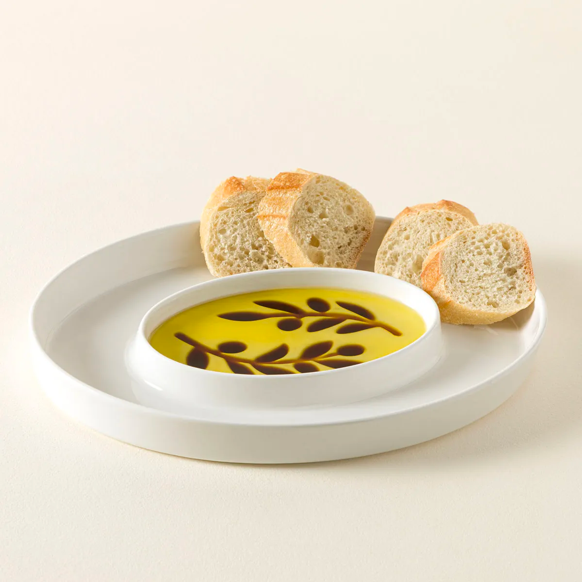 Uncommon Goods Olive Oil & Vinegar Dipping Tray - White