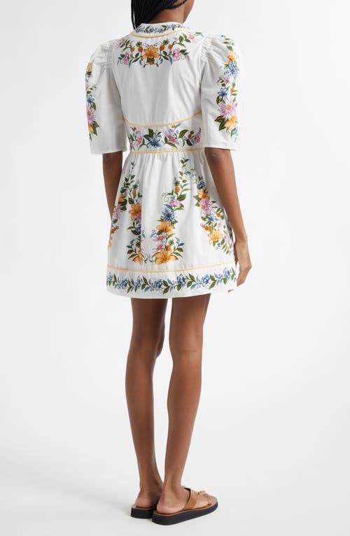 Farm Rio Sweet Bloom Dreamscape Cotton Shirtdress In Off-white