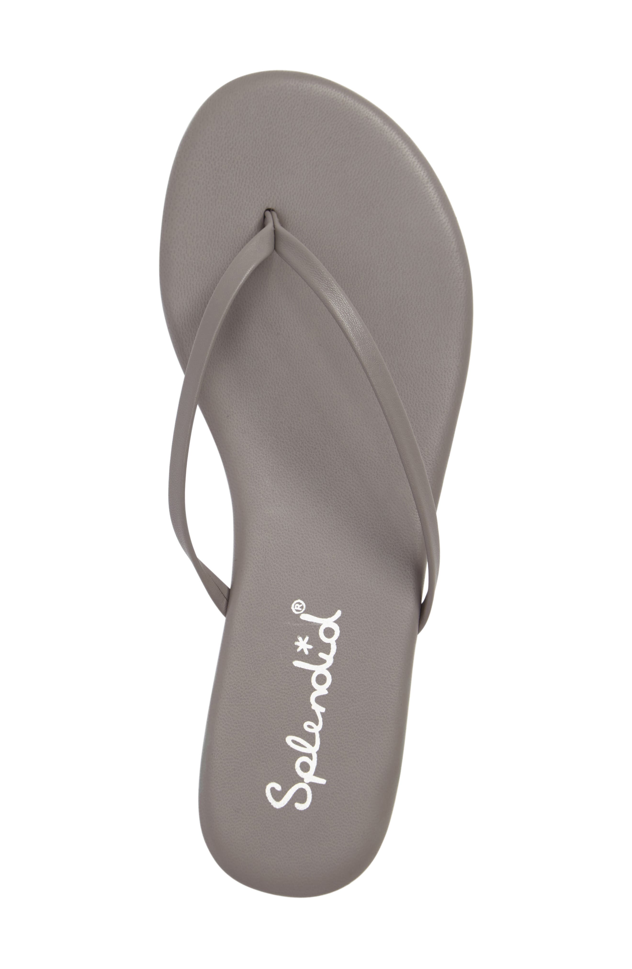 'Madrid' Flip Flop, Alternate, color, LIGHT GREY LEATHER