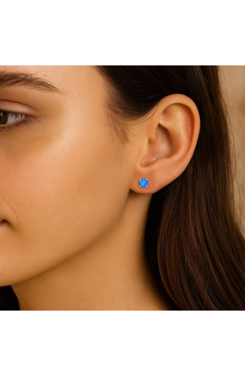 Donatello Gian Sterling Silver Opal Studs, Main, color, Blue