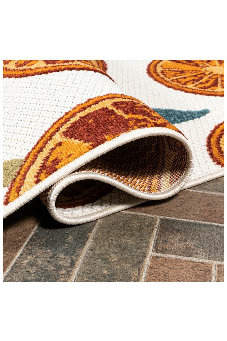 Aranciata Citrus Slice High-Low Indoor/Outdoor Area Rug, Alternate, color, Orange/Cream