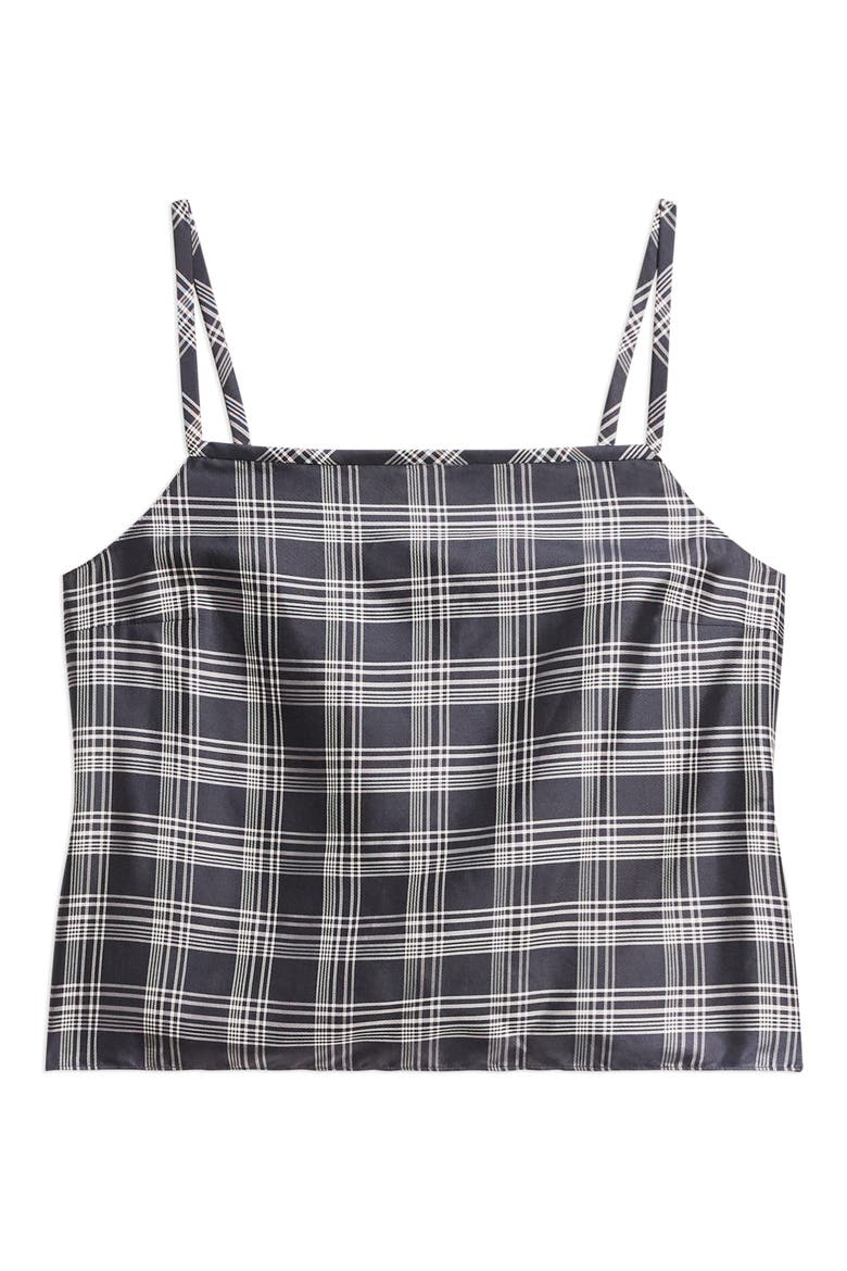 Plaid Silk Camisole, Alternate, color, NAVY MULTI