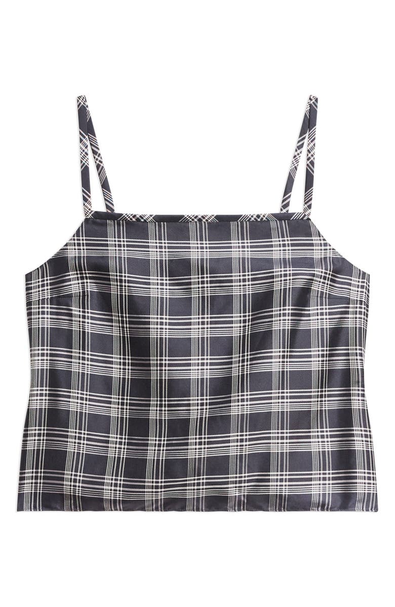 Theory Plaid Silk Camisole, Alternate, color, Navy Multi