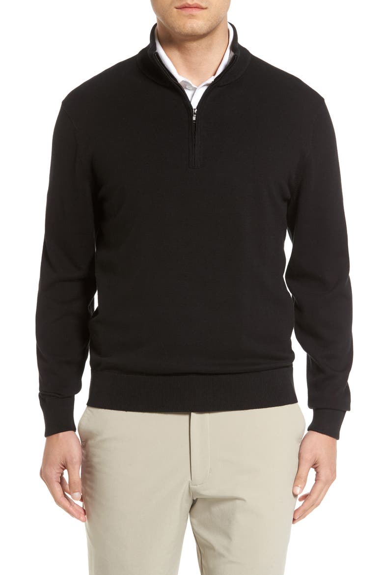 Lakemont Half Zip Sweater, Main, color, BLACK