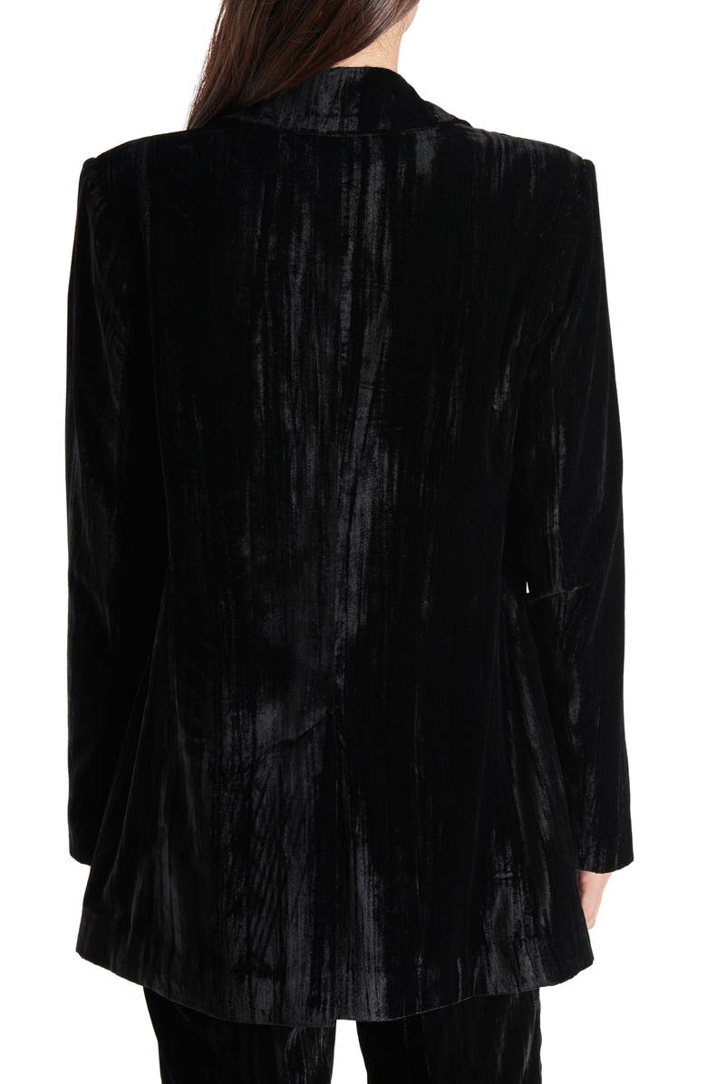 Steve Madden Imann One-Button Crushed Velvet Blazer, Alternate, color,