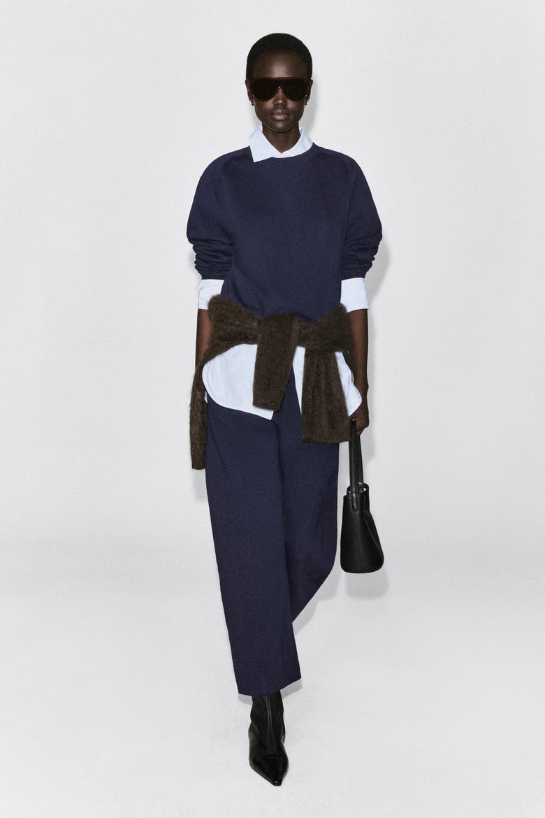 Cotton Sweatshirt, Alternate, color, NAVY
