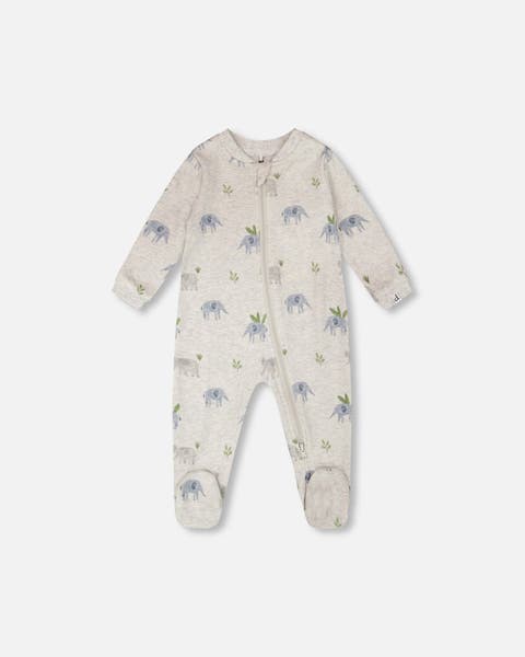 Organic Cotton One-Piece Elephant Print Pyjama (Baby)