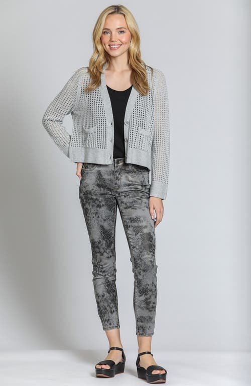 Apny Open Stitch Cardigan In Grey