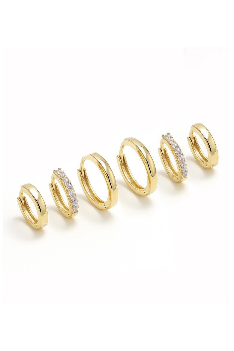 Set of 3 Elevated Classic Hoop Earrings, Main, color, GOLD