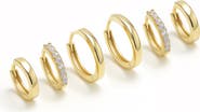 LA MENO Set of 3 Elevated Classic Hoop Earrings