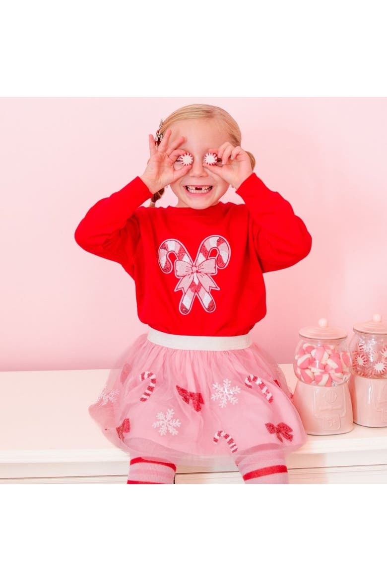 Candy Cane Patch Christmas Sweatshirt, Alternate, color, Red