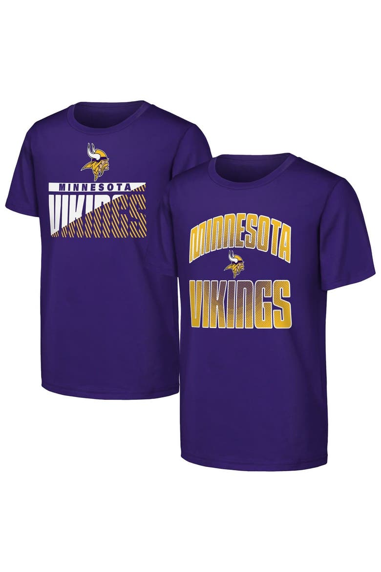 Youth Outerstuff  Purple Minnesota Vikings Never Quit 2-Pack T-Shirt Set, Main, color, Purple