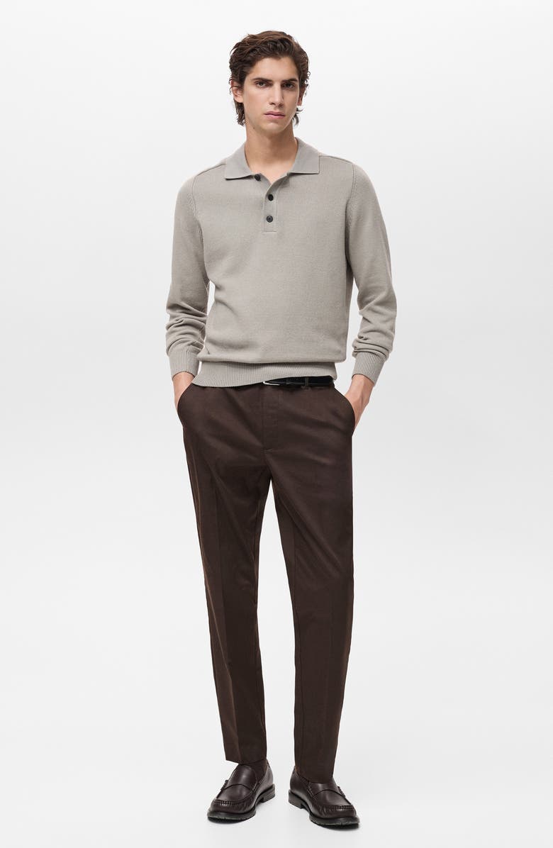 MANGO Dublino Slim Fit Twill Chinos, Alternate, color, Chocolate