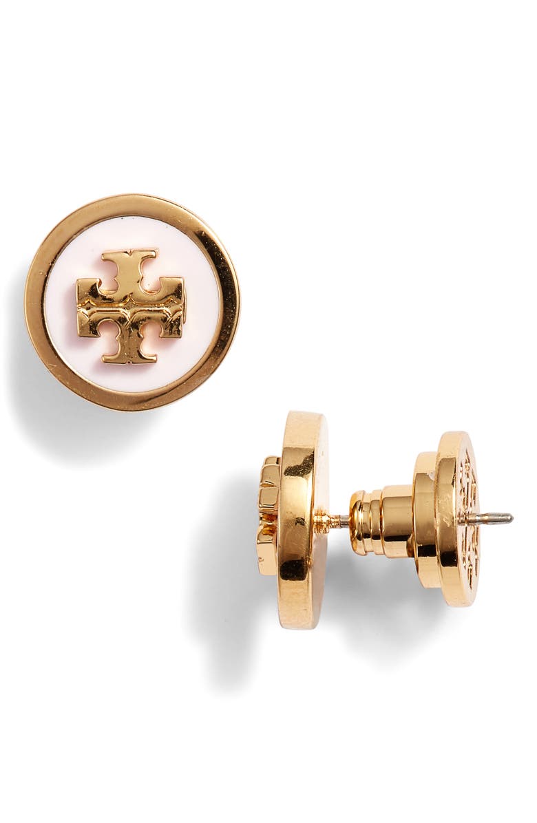 Tory Burch Logo Stud Earrings, Main, color, 