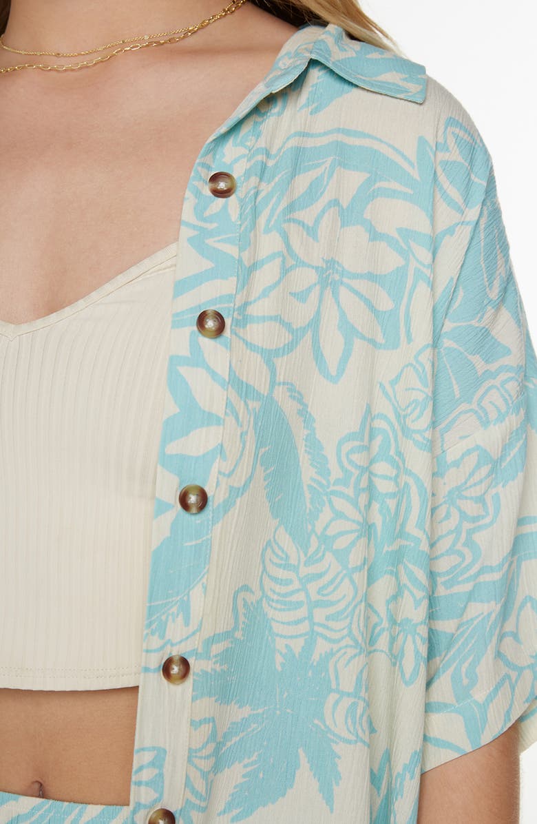 Roxy Kokomo Floral Camp Shirt, Alternate, color, Tibetan Stone Tropicool Print