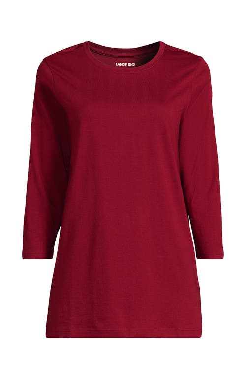 Lands' End 3/4 Sleeve Cotton Supima Tunic In Red