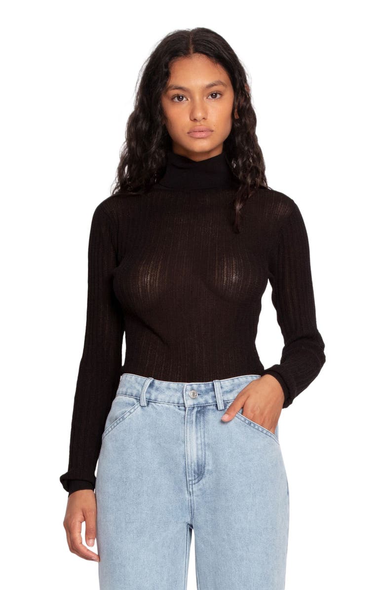 Belle & Bloom Brooklyn Knitted Turtleneck, Alternate, color, Black