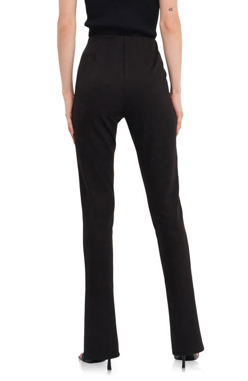 Grey Lab Front Slit Flared Pants In Black