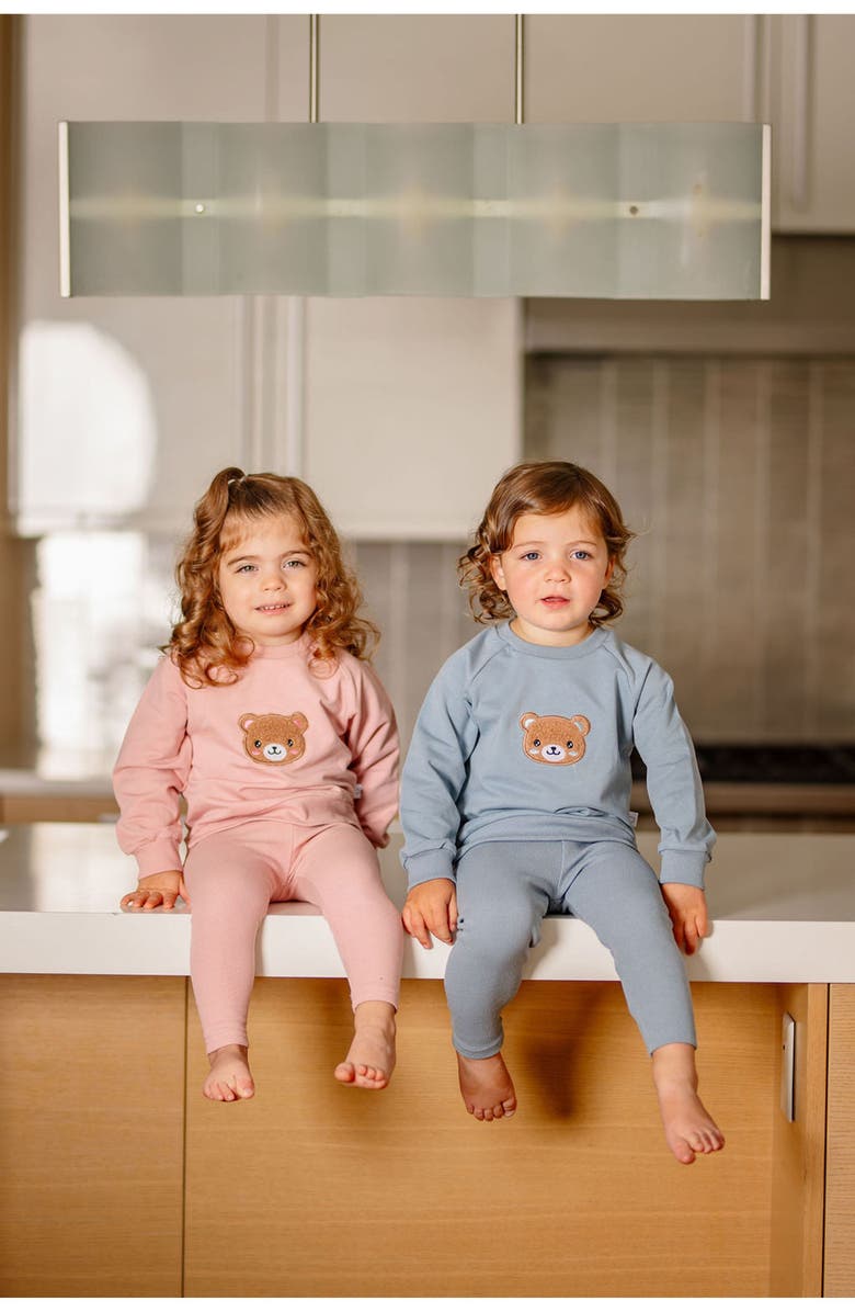 Pouf Boys Bear Sweatsuit, Alternate, color, Blue