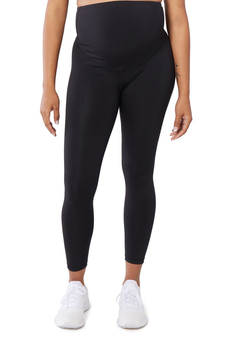 Performance 7/8 Maternity Leggings, Main, color, BLACK