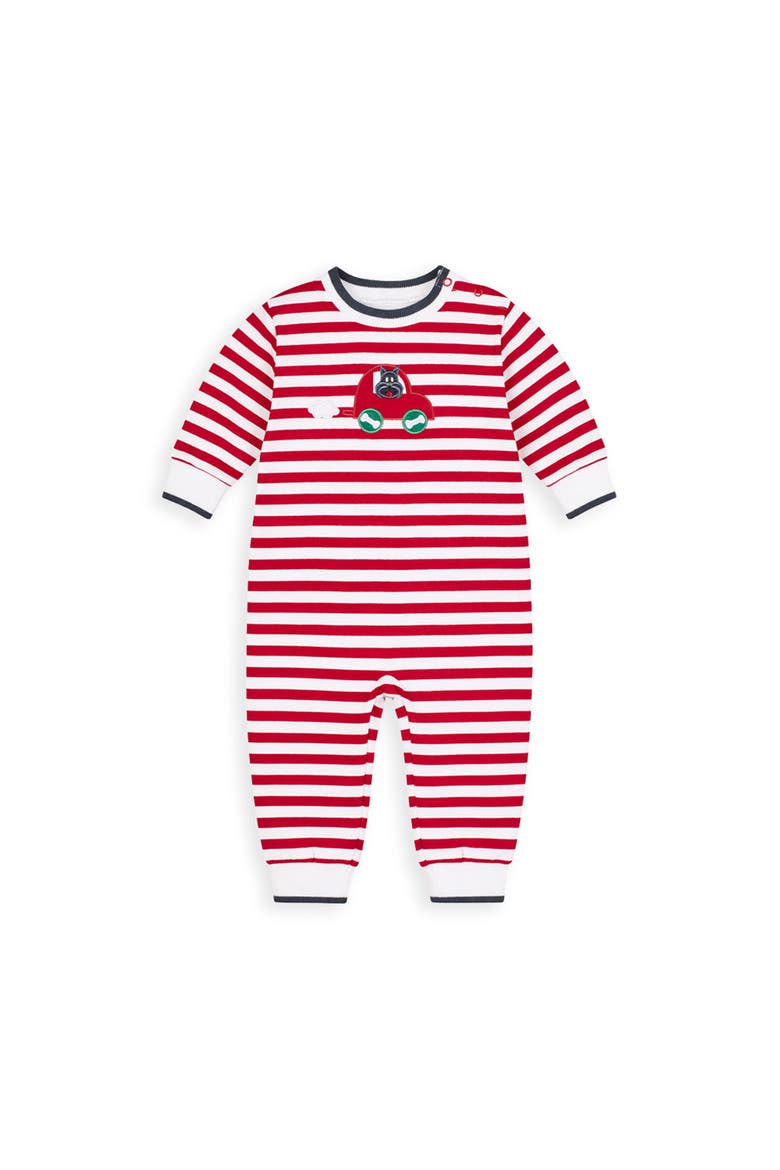 Stripe Knit Longall with Scotty Dog In Car, Main, color, Red & White Stripe