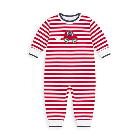 Stripe Knit Longall with Scotty Dog In Car