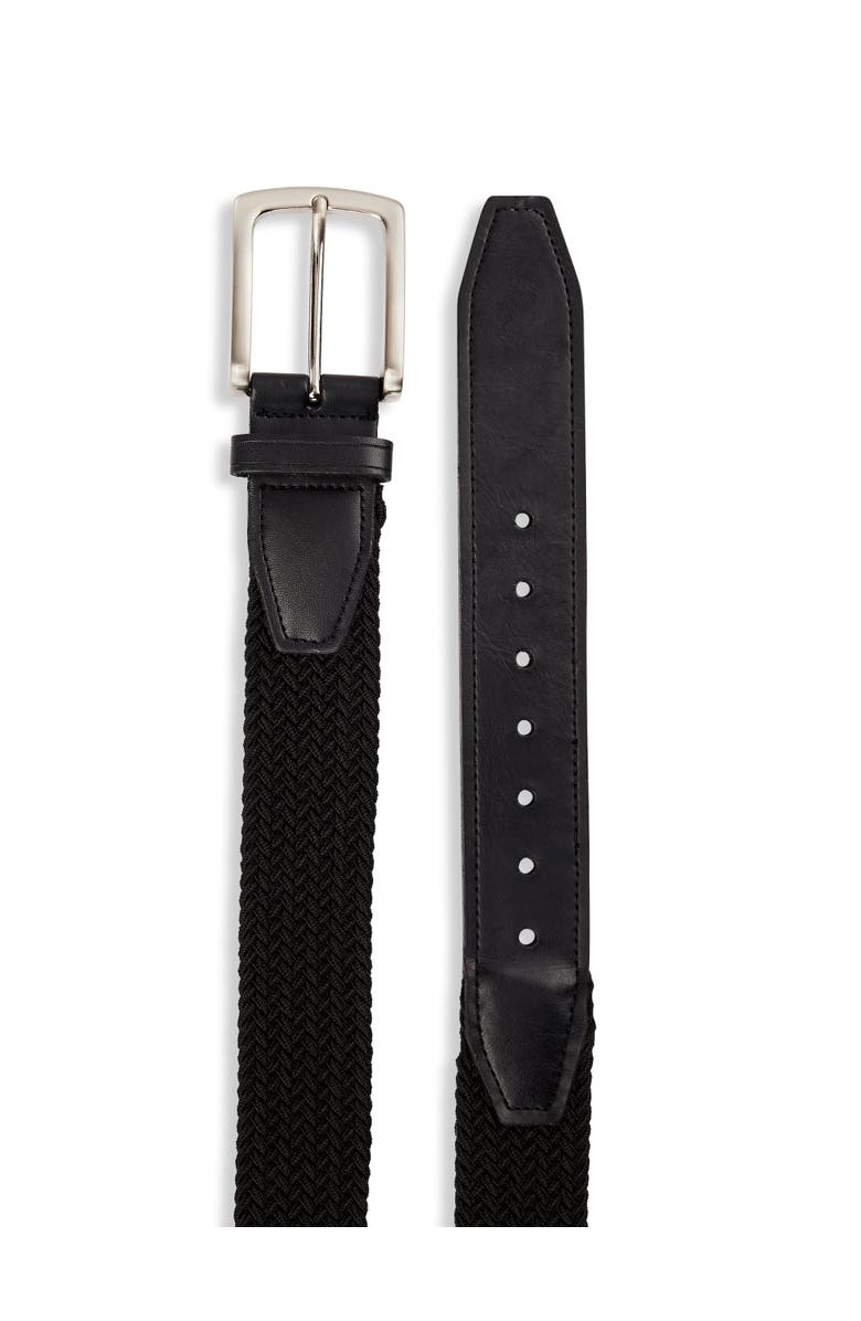 Harbor Bay by DXL Stretch Braided Leather Belt, Alternate, color, Black