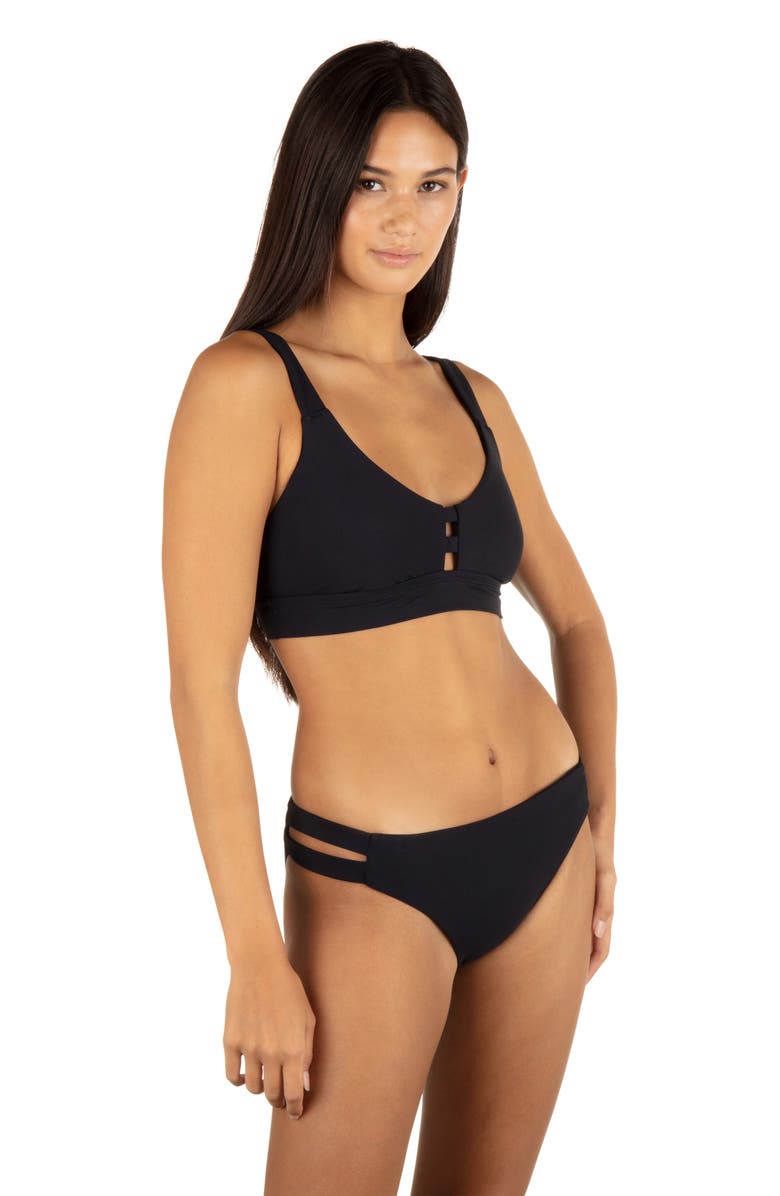 Hurley Max Cutout Bikini Bottoms, Alternate, color, Black