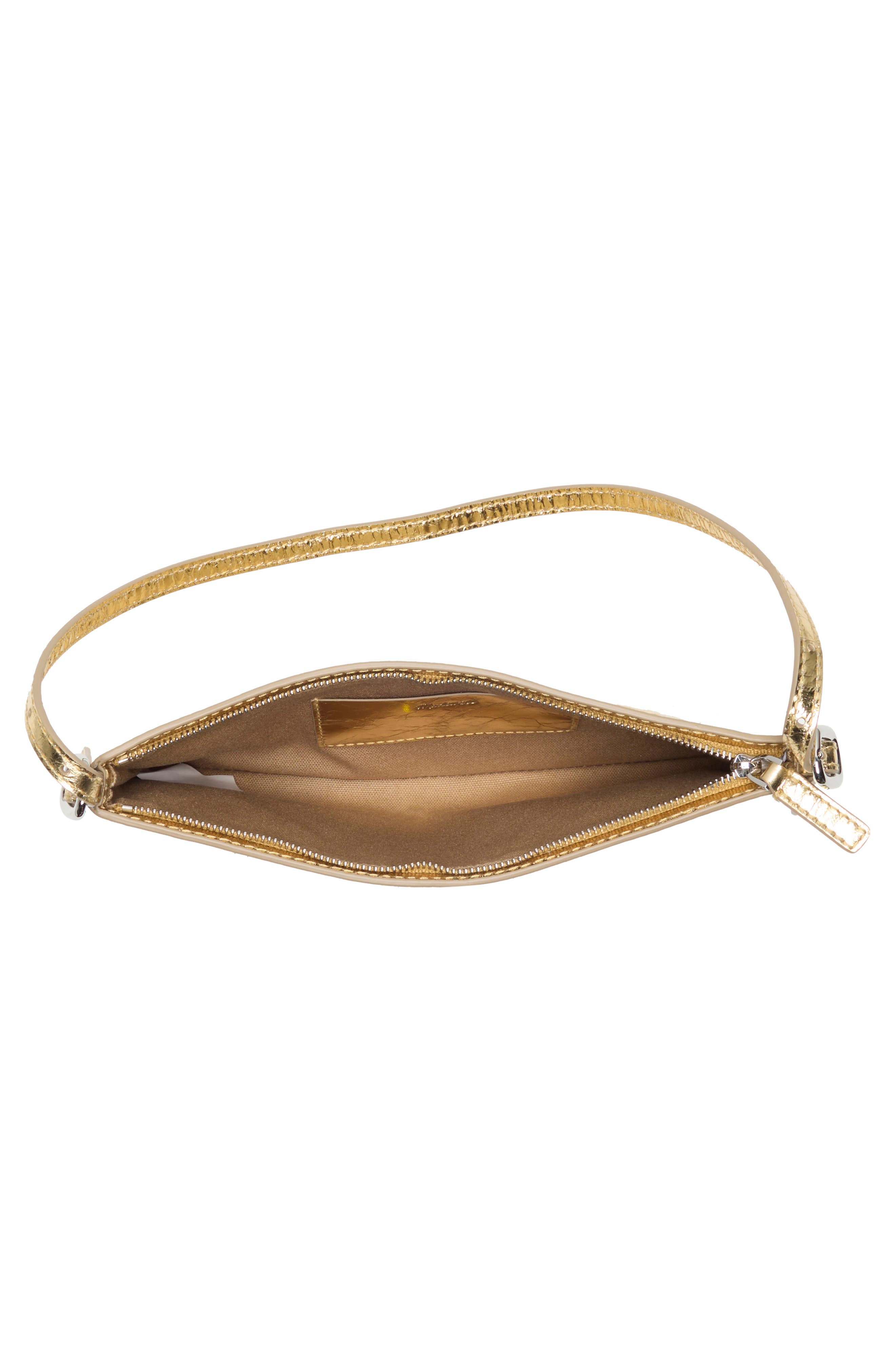 The Mini Sculptural Buckle Shoulder Bag, Alternate, color, GOLD METALLIC
