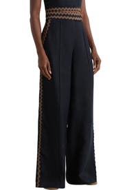 Reiss Mila Rickrack Detail Wide Leg Linen Pants