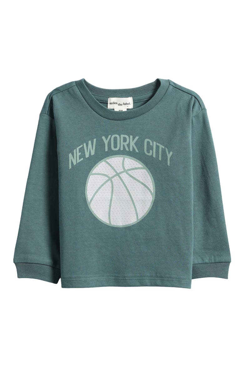 Long Sleeve Organic Cotton Graphic T-Shirt, Main, color, DARK GREEN