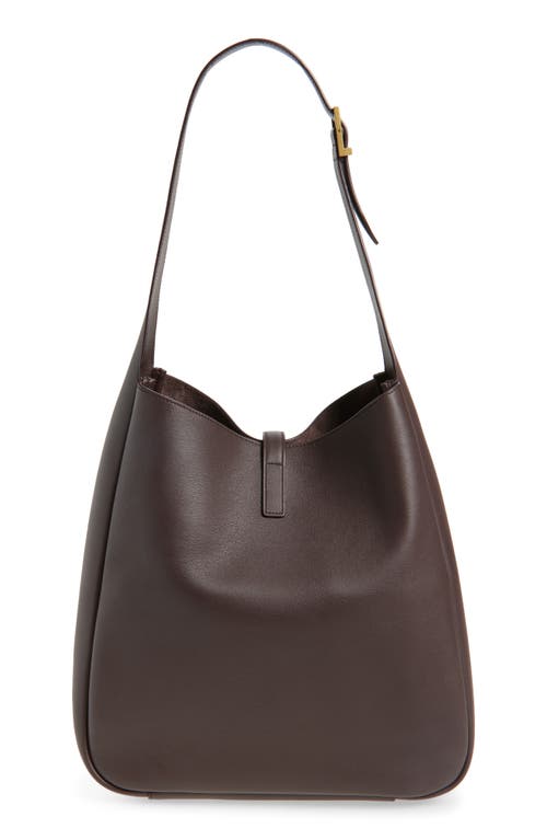 Saint Laurent Large Le 5 À 7 Leather Hobo Bag In Purple