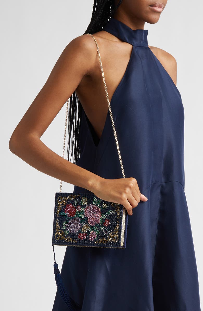 JUDITH LEIBER COUTURE Storybook Love Stories Clutch, Alternate, color, Champagne Dark Indigo Multi