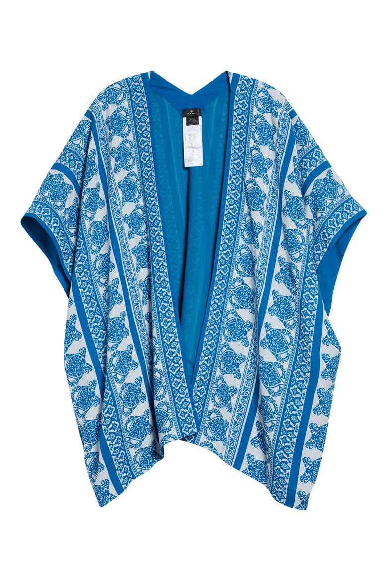 Border Print Beach Cover-Up, Alternate, color, PRINT ON WHITE BASE
