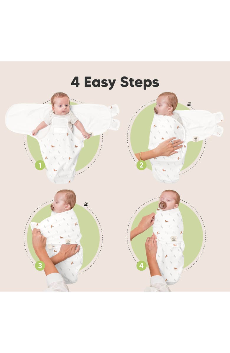 KeaBabies 3-Pack Soothe Zippy Swaddle Wrap, Alternate, color, Forest