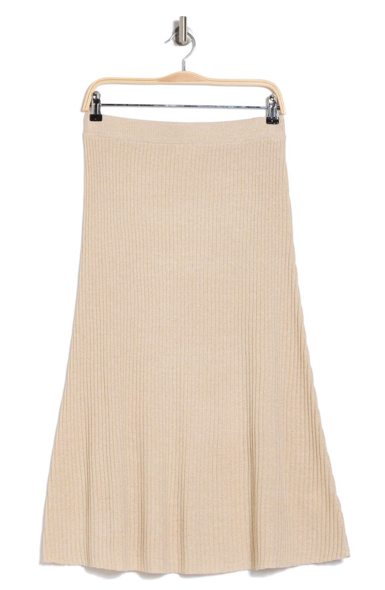 Gemma + Jane Ribbed A-Line Sweater Skirt, Alternate, color, Khaki Gold