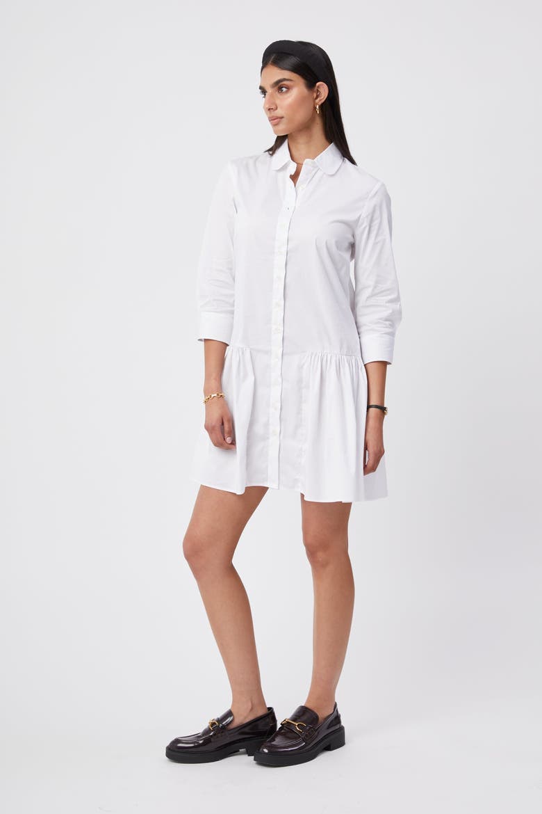 The Drop Waist Shirt Dress, Alternate, color, White