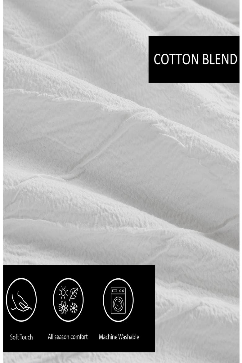 Abstract Crinkle Comforter & Shams Set, Alternate, color, OFF WHITE