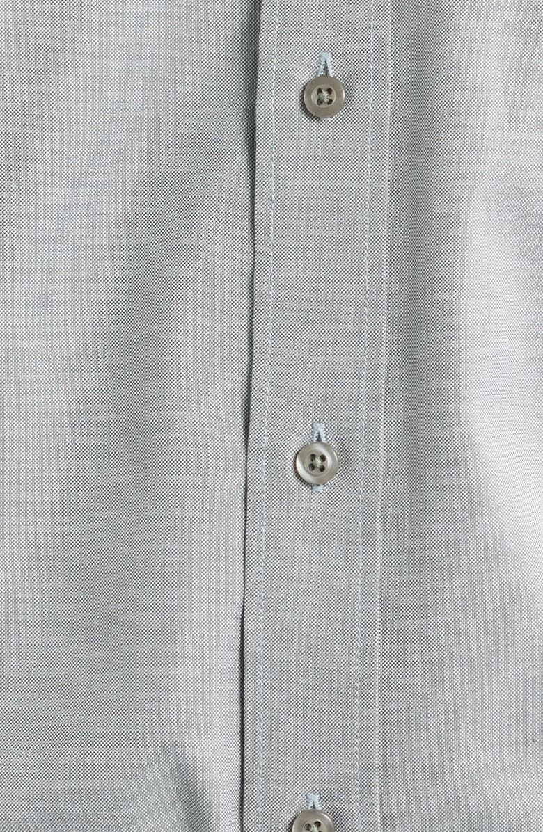 Roffe Accessories Eagle Regular Fit Light Grey Cotton Button-Down Oxford Shirt, Alternate, color, Charcoal