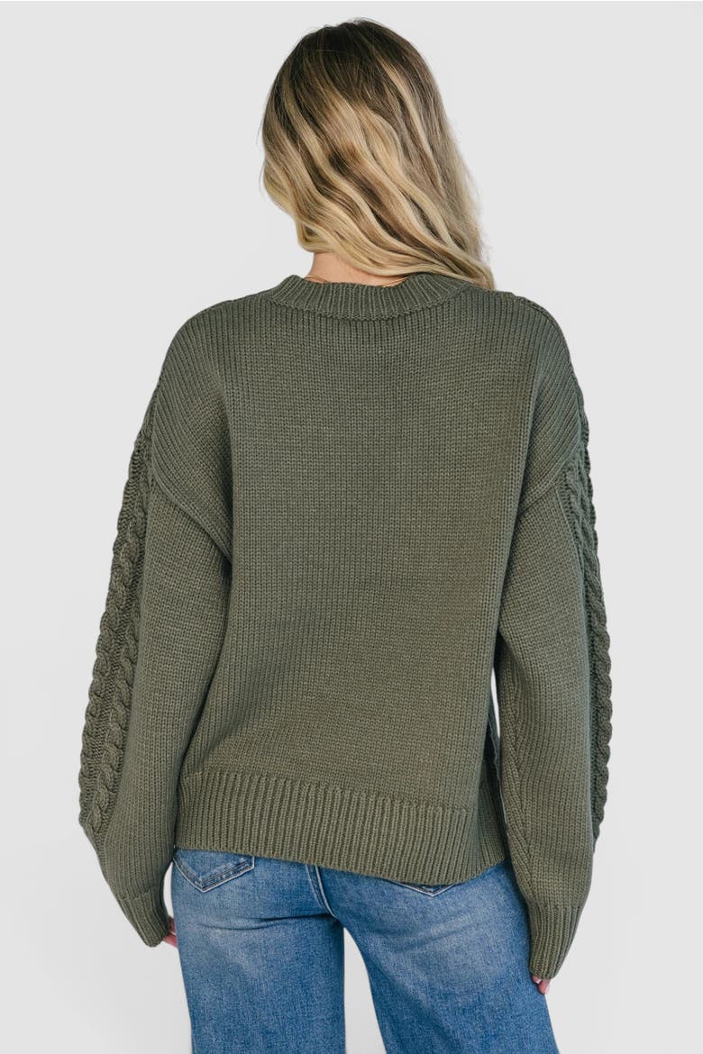 Mona Knit Sweater, Alternate, color, Olive