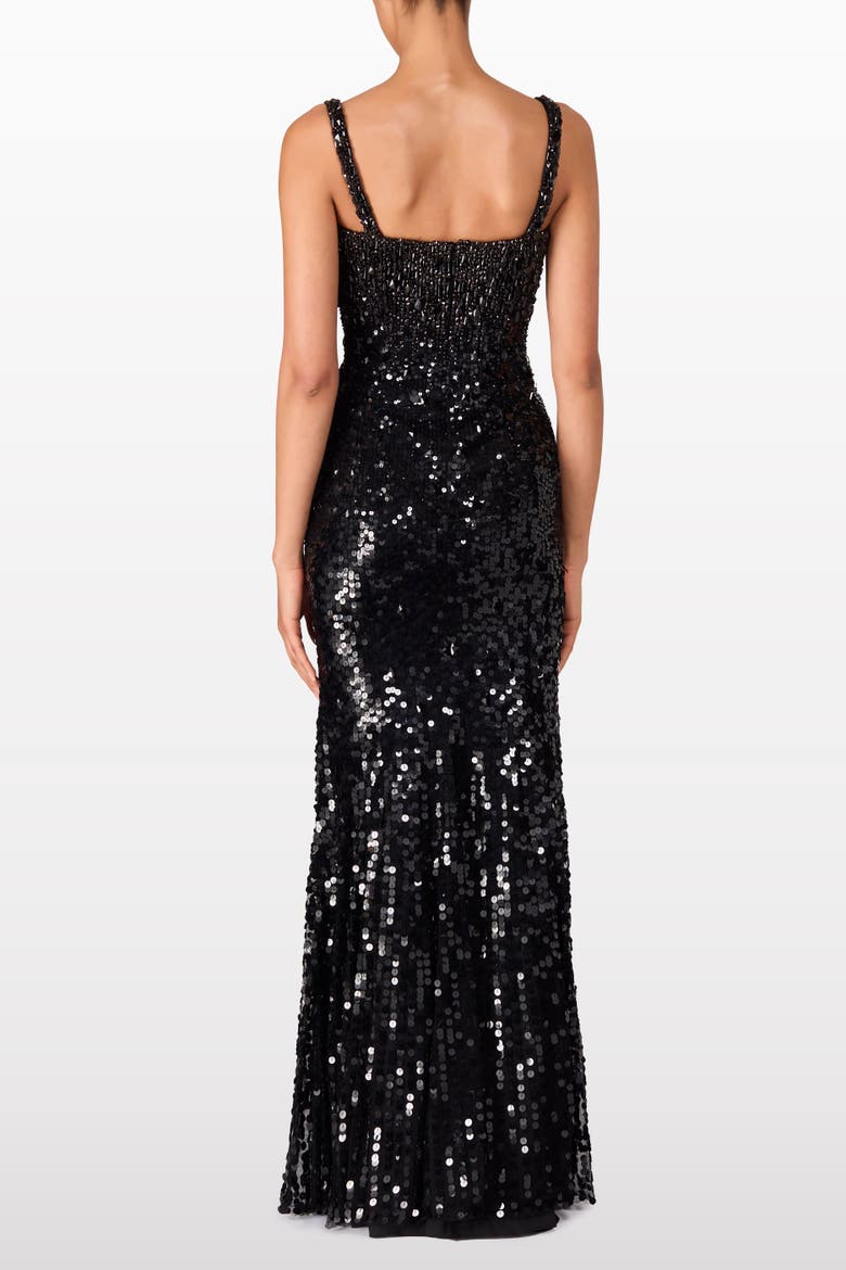 Mirabeau Sequin-Embellished Dress, Alternate, color, Liquorice