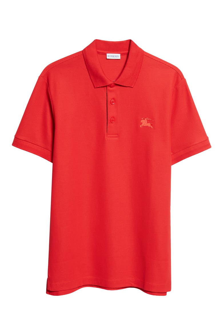 Eddie Equestrian Knight Design Cotton Piqué Polo, Alternate, color, CURRANT RED