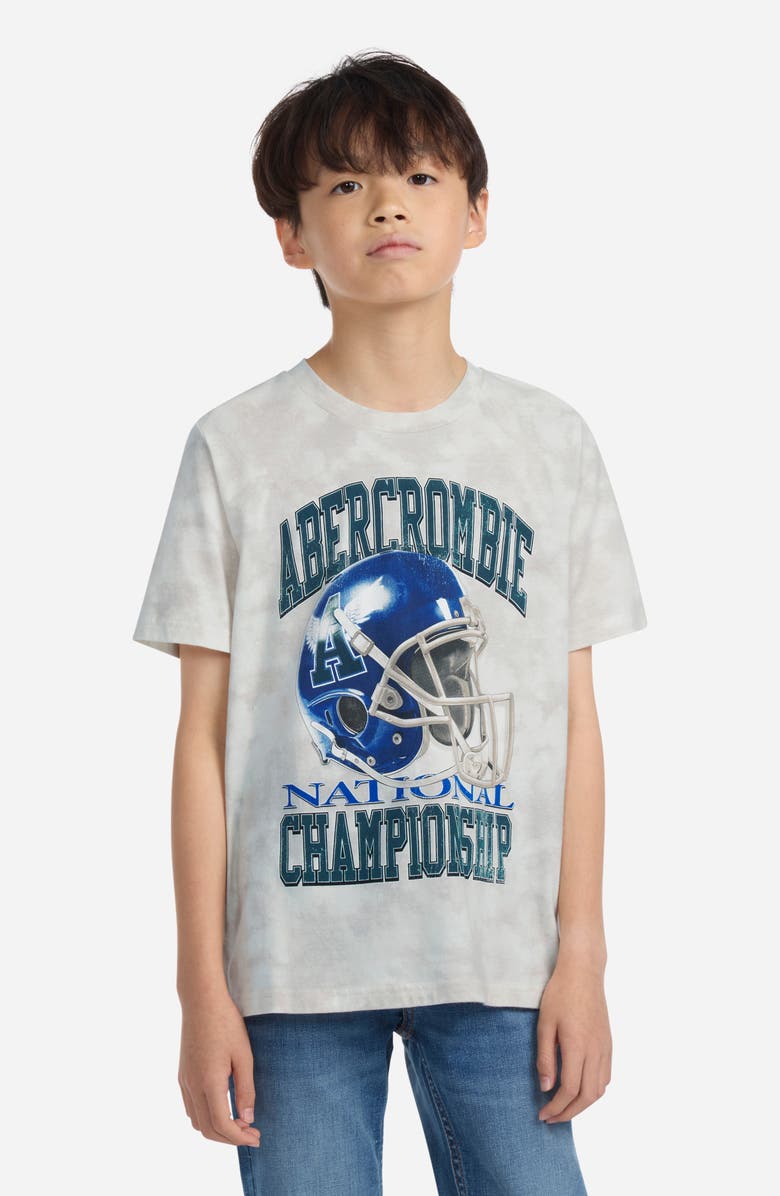 abercrombie kids Kids' Football Championship Graphic T-Shirt, Alternate, color, Simply Taupe