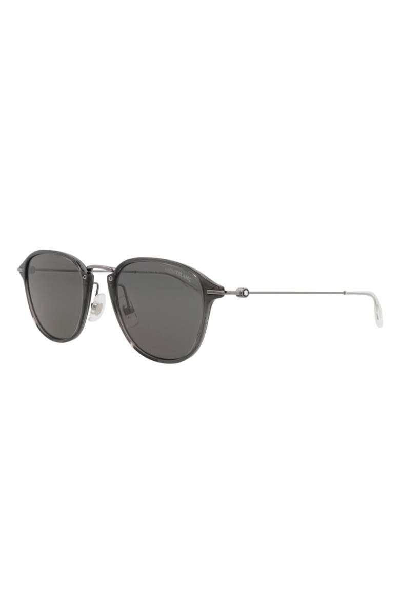 Montblanc 51mm Round Sunglasses, Alternate, color, Grey Ruthenium Grey